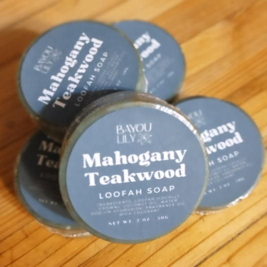 Mahogany Teakwood loofah soap (mini)